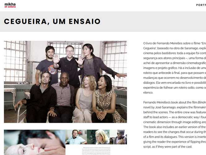 Trecho da página home